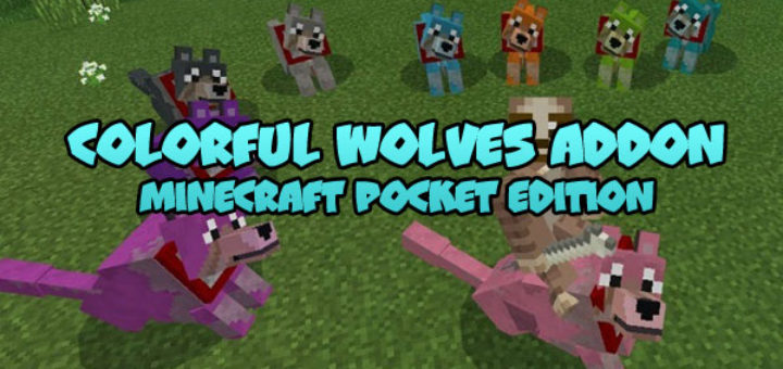 Colorful Wolves Add-on MCPE 1.2