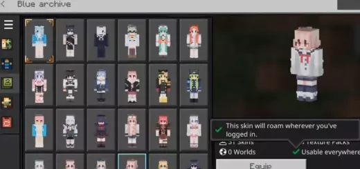 Blue Archive Skin Pack for MCPE 1.21
